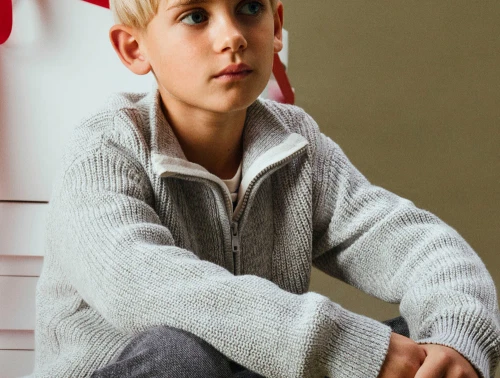 Name It grey melange halv lynlås strikbluse